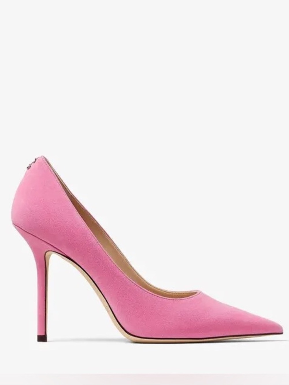 New Jimmy Choo Love 100 Suede Pumps With Jc Emblem In Candy Pink 36.5 $850